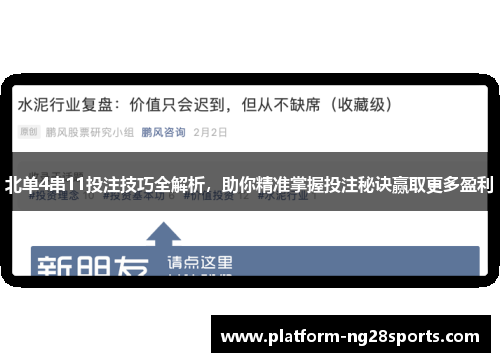 北单4串11投注技巧全解析，助你精准掌握投注秘诀赢取更多盈利